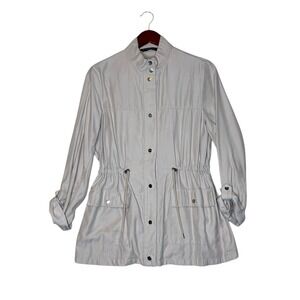 ZARA BASIC Tan Utility Jacket Size L Drawstring Waist Lightweight‎